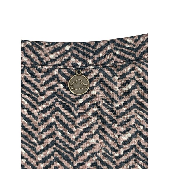 Soft Surroundings 2X Herringbone Print Long Sleeve Top Velvet Embroidered Collar - Picture 5 of 13